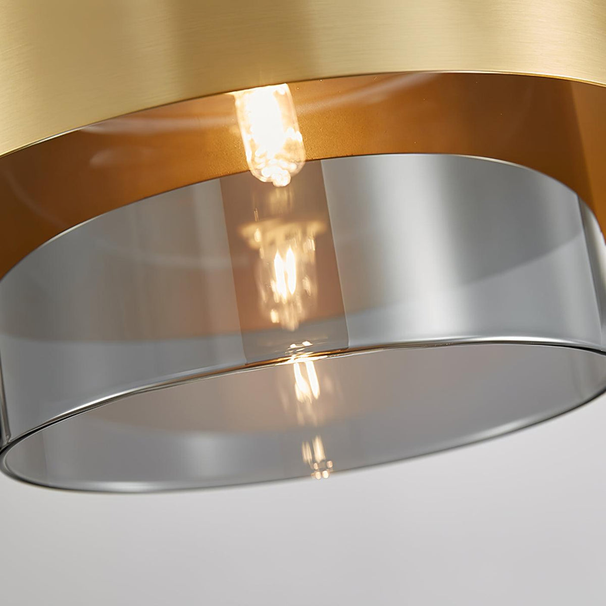 Cylinder Glass Pendant Light with Brass Accents for Modern Interiors