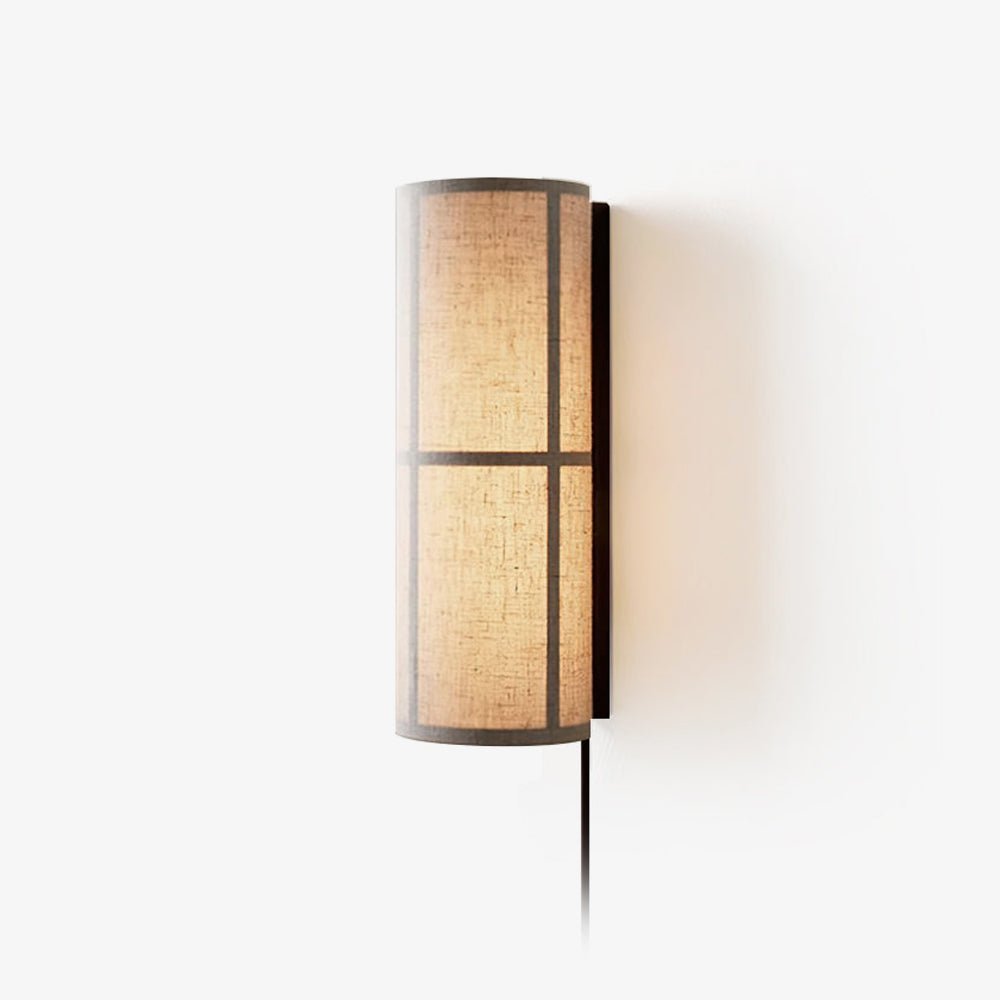 Cylinder Fabric Plug In Wall Lamp