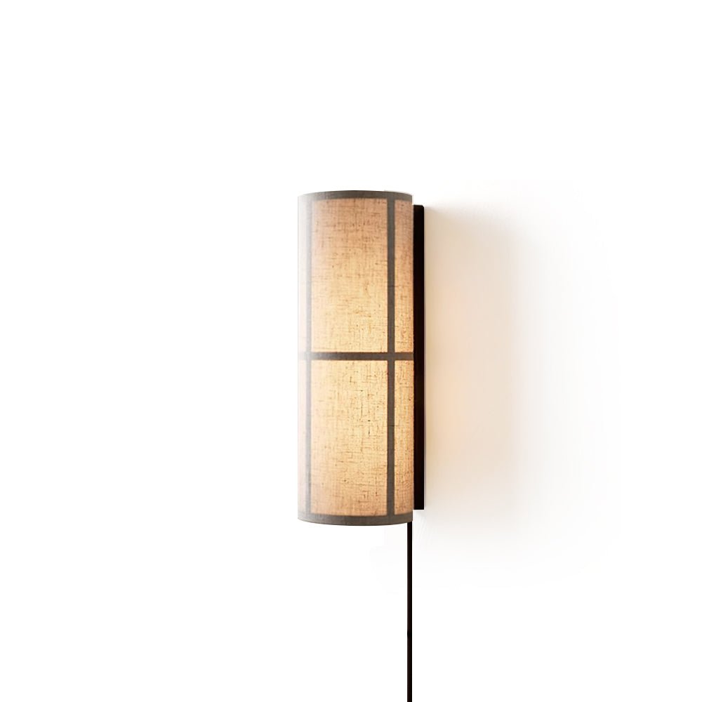 Cylinder Fabric Plug In Wall Lamp