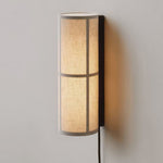 Cylinder Fabric Plug In Wall Lamp