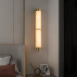Cylindra Alabaster Brass Wall Sconce – Modern LED Wall Light