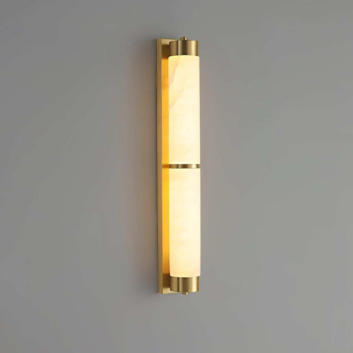 Cylindra Alabaster Brass Wall Sconce – Modern LED Wall Light