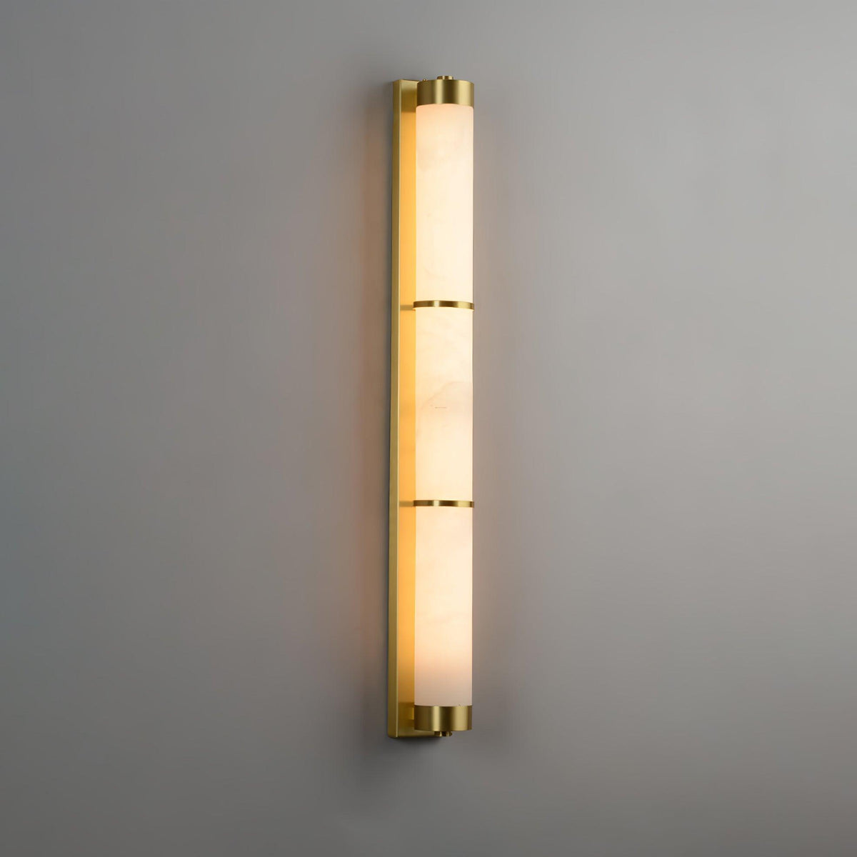 Cylindra Alabaster Brass Wall Sconce – Modern LED Wall Light