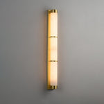 Cylindra Alabaster Brass Wall Sconce – Modern LED Wall Light