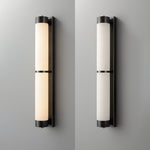 Cylindra Alabaster Brass Wall Sconce – Modern LED Wall Light