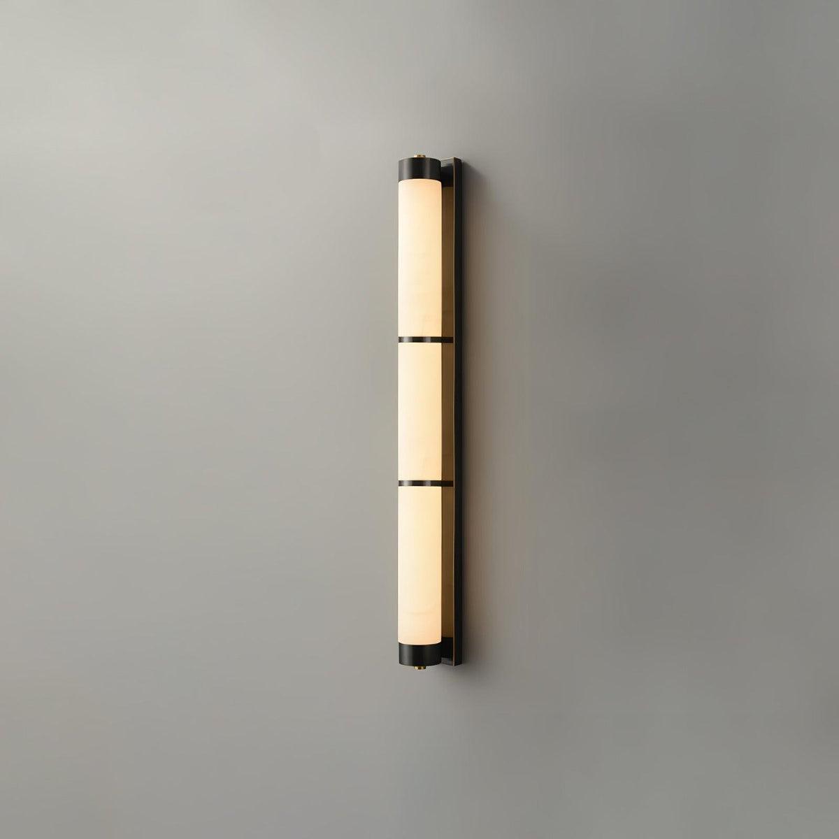 Cylindra Alabaster Brass Wall Sconce – Modern LED Wall Light