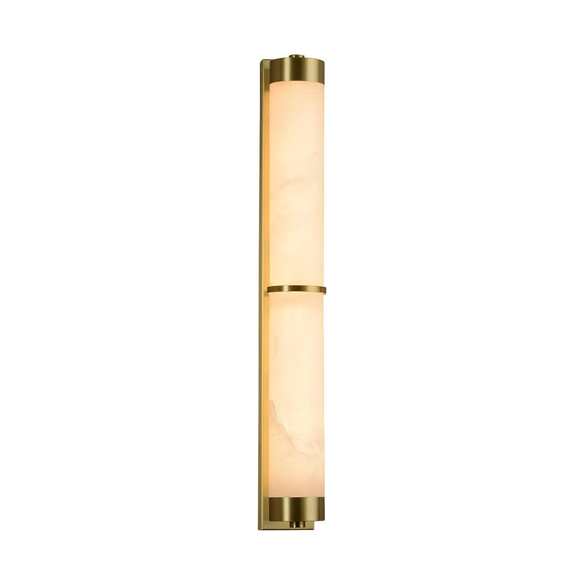 Cylindra Alabaster Brass Wall Sconce – Modern LED Wall Light