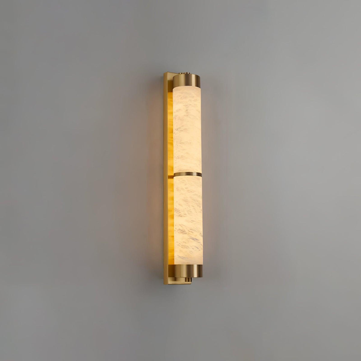 Cylindra Alabaster Brass Wall Sconce – Modern LED Wall Light