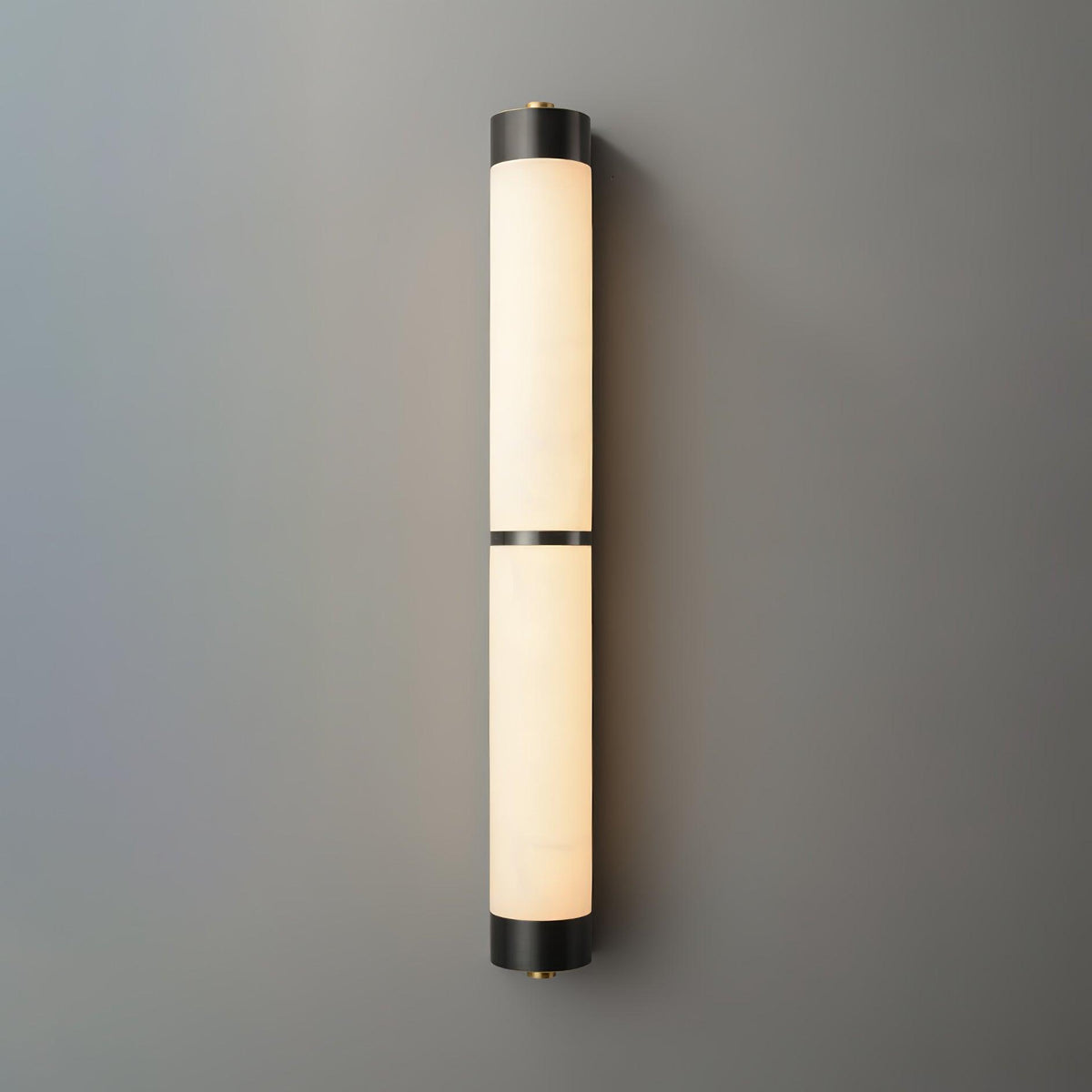 Cylindra Alabaster Brass Wall Sconce – Modern LED Wall Light