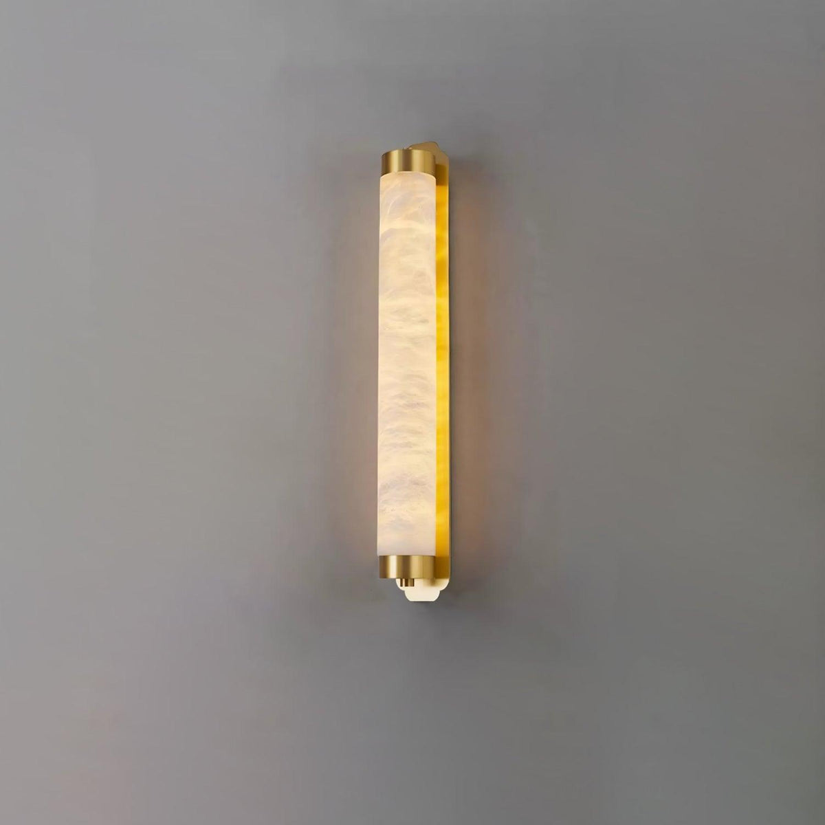 Cylindra Alabaster Brass Wall Sconce – Modern LED Wall Light
