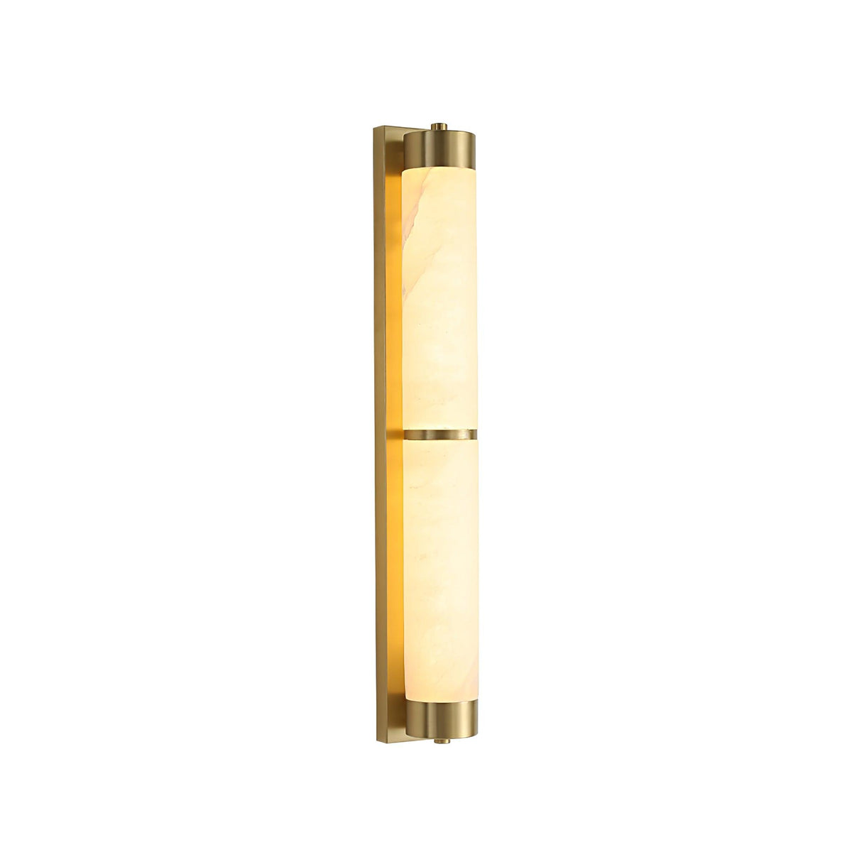 Cylindra Alabaster Brass Wall Sconce – Modern LED Wall Light