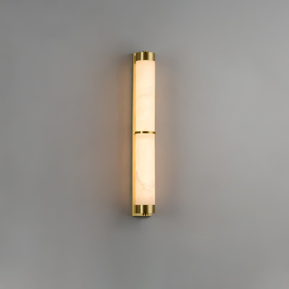 Cylindra Alabaster Brass Wall Sconce – Modern LED Wall Light