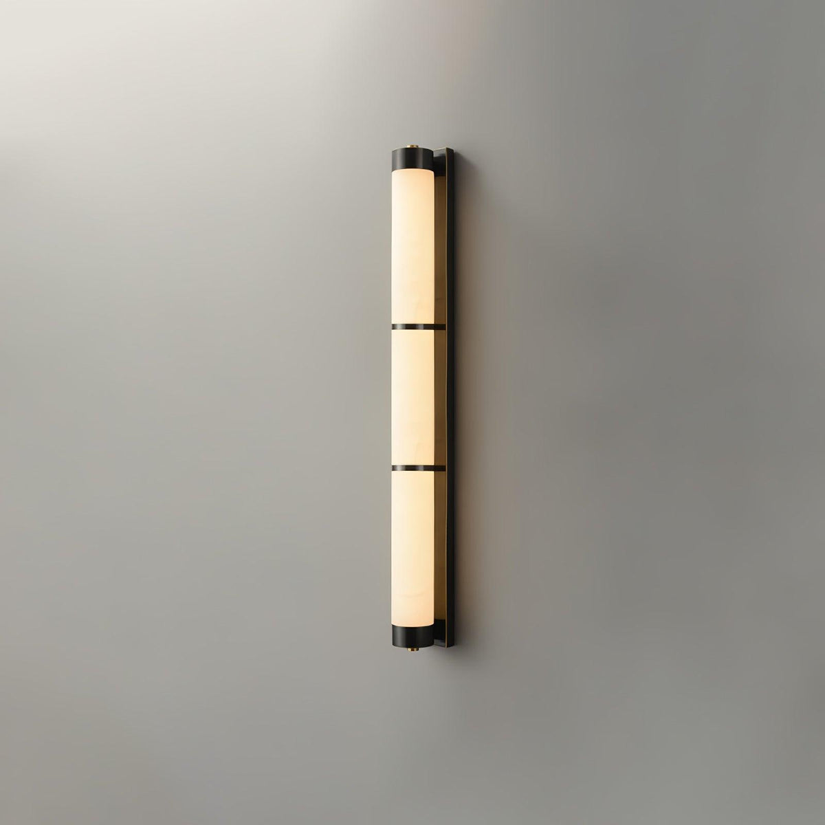 Cylindra Alabaster Brass Wall Sconce – Modern LED Wall Light