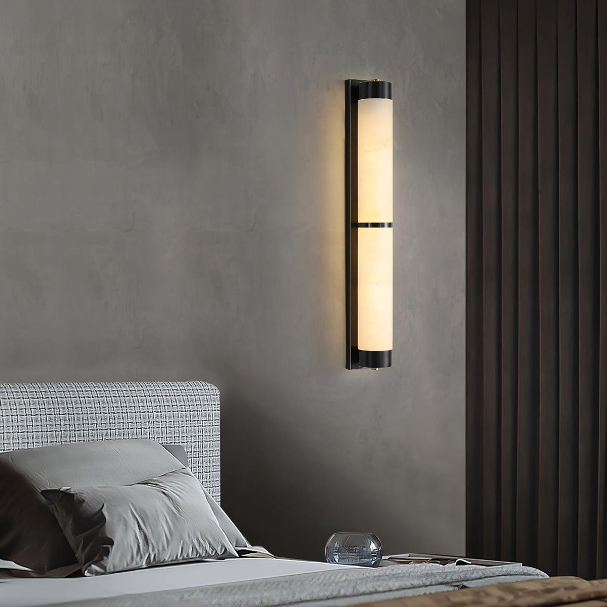 Cylindra Alabaster Brass Wall Sconce – Modern LED Wall Light