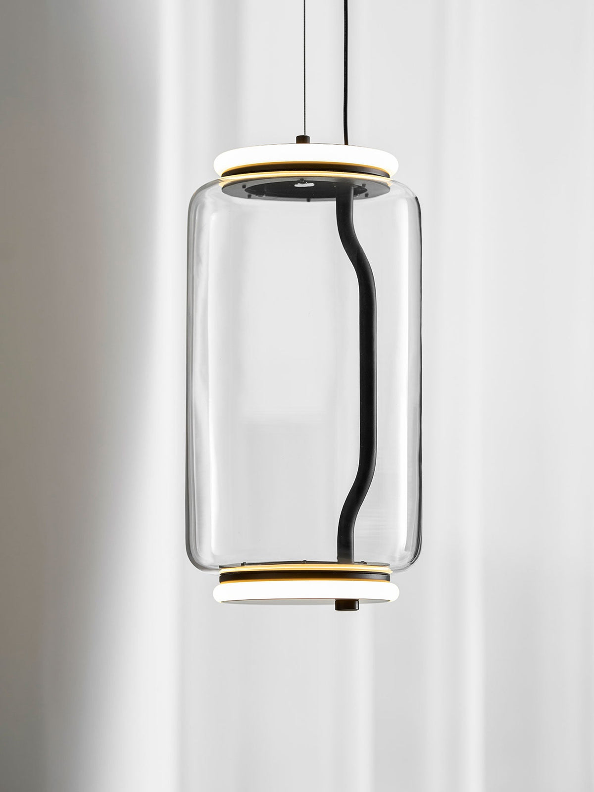 Modular Glass LED Pendant Light with Cylinder, Cone & Bowl Shades