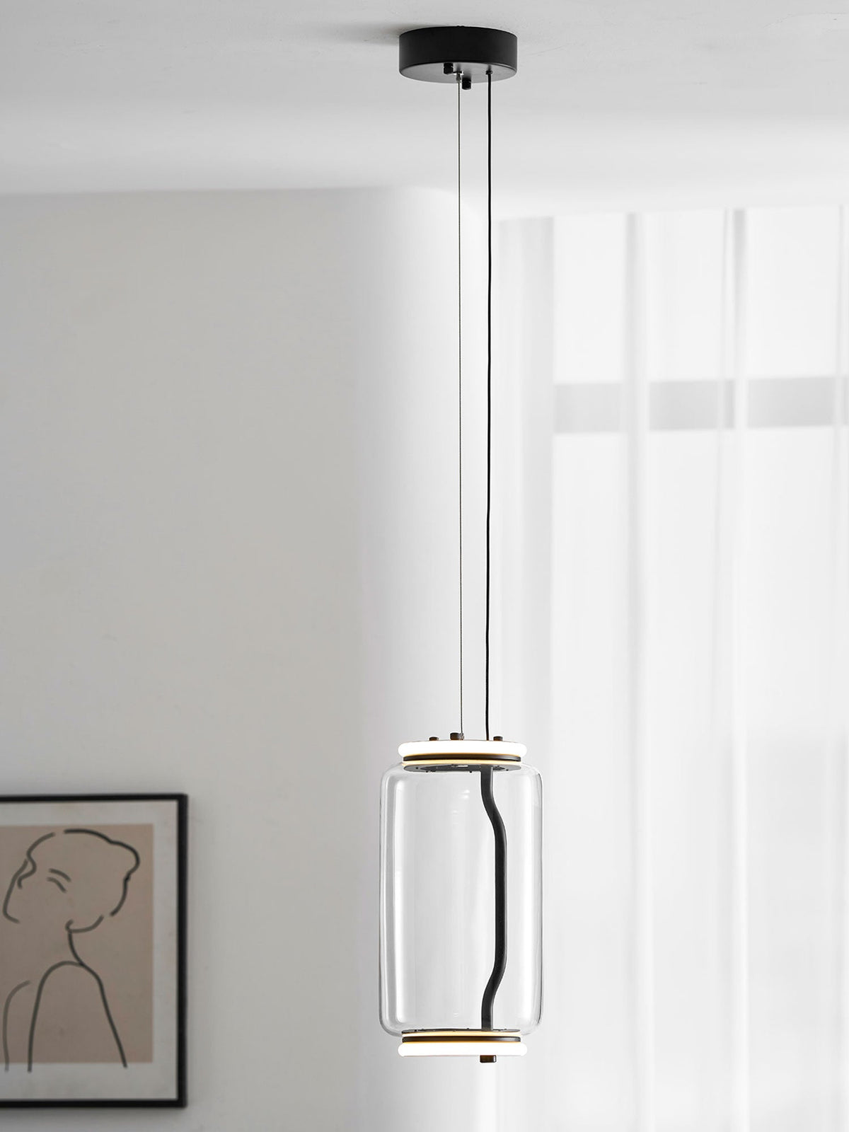 Modular Glass LED Pendant Light with Cylinder, Cone & Bowl Shades