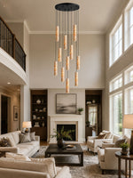 Travertine Cylinder Pendant Light in Warm Stone for Modern Interiors