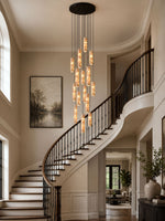 Travertine Cylinder Pendant Light in Warm Stone for Modern Interiors