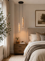 Travertine Cylinder Pendant Light in Warm Stone for Modern Interiors