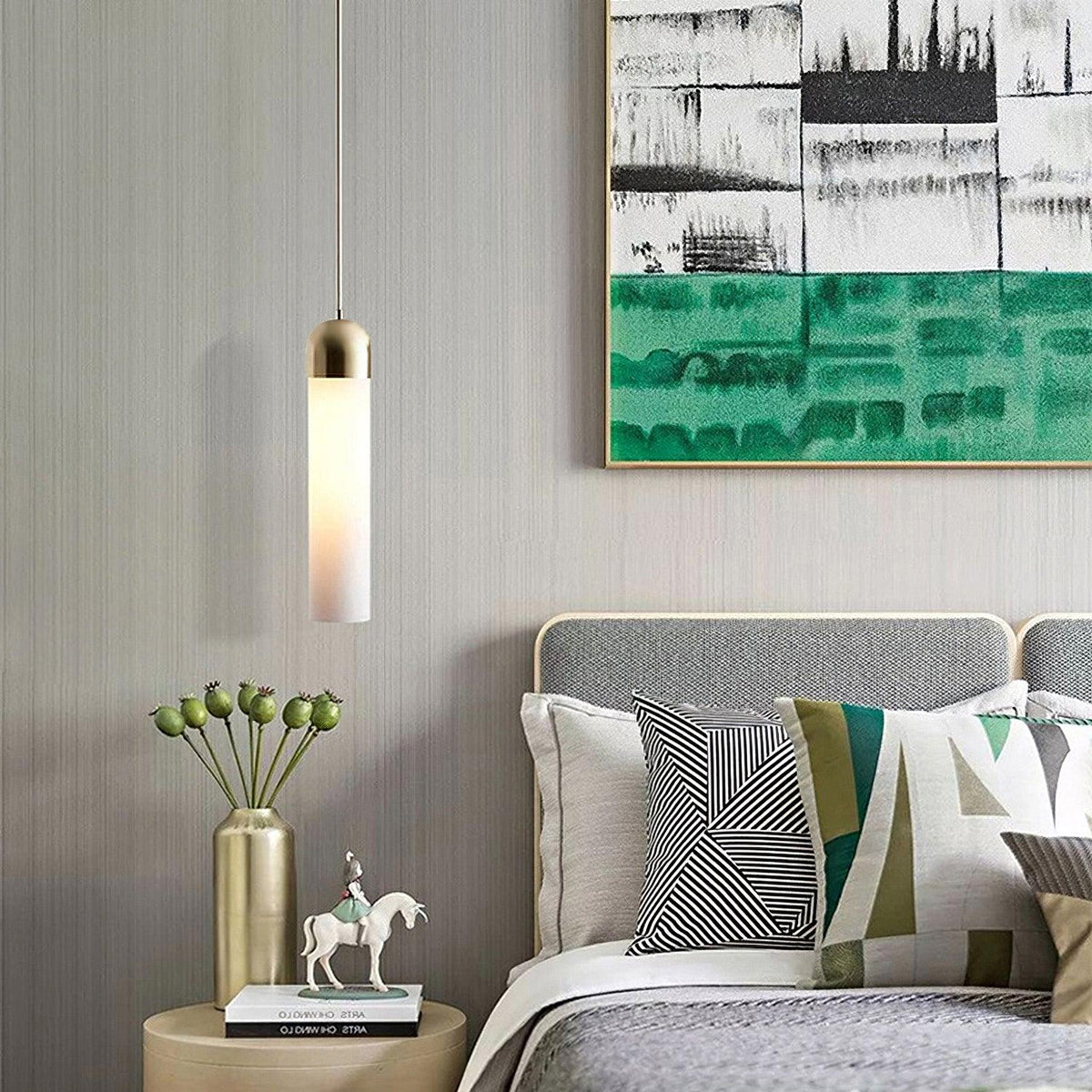 Glass Cylindrical Pendant Light