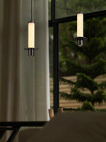 Alabaster Cylinder Pendant Light – Modern Minimalist LED Hanging Lamp
