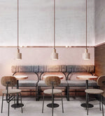 Travertine Cylinder Pendant Light – Natural Stone Hanging Lamp for Modern Interiors
