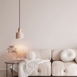 Travertine Cylinder Pendant Light – Natural Stone Hanging Lamp for Modern Interiors
