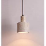 Travertine Cylinder Pendant Light – Natural Stone Hanging Lamp for Modern Interiors