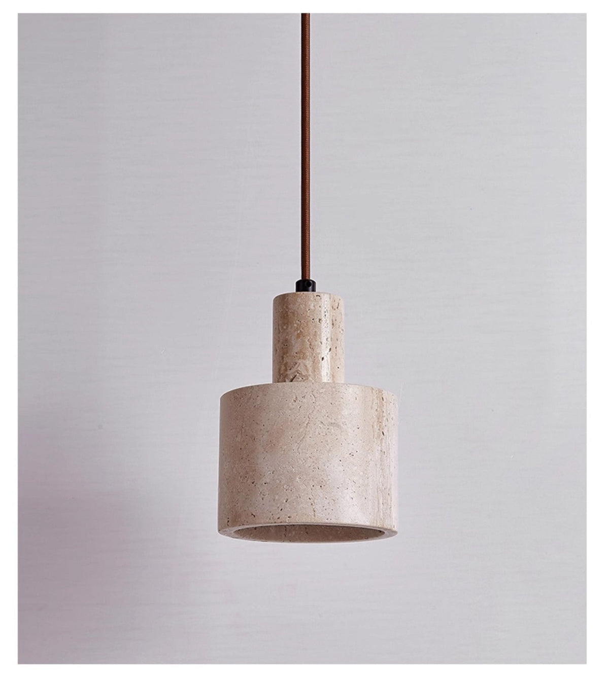 Travertine Cylinder Pendant Light – Natural Stone Hanging Lamp for Modern Interiors