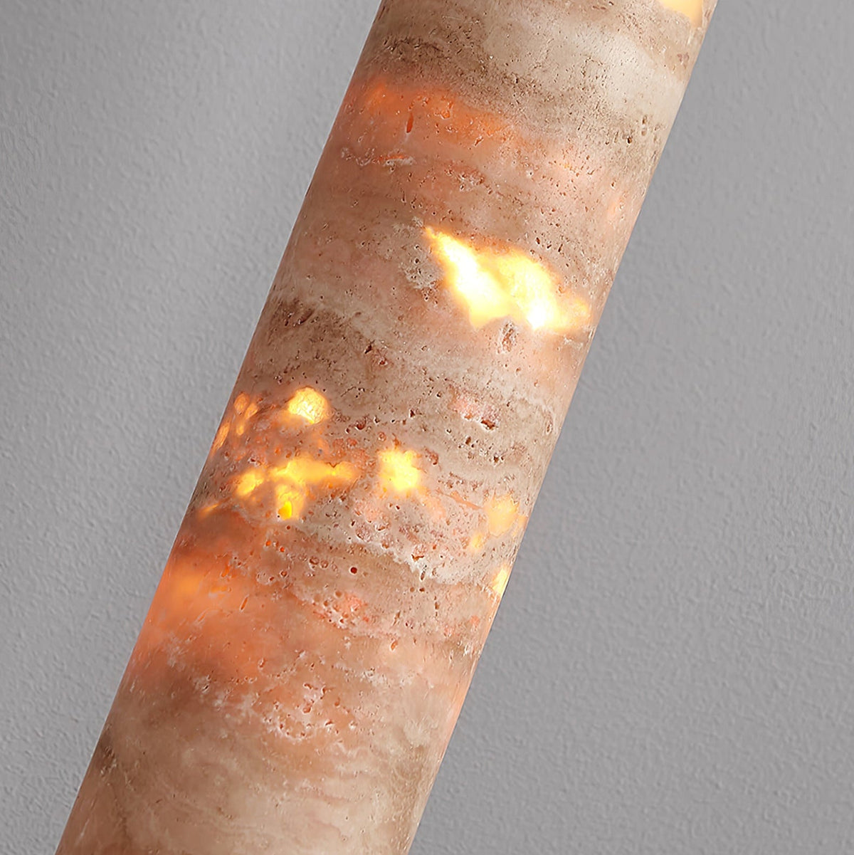 Travertine Cylinder Pendant Light in Warm Stone for Modern Interiors