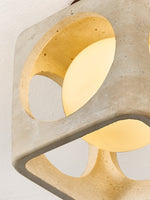 Cylinor Ceiling Lamp in Natural Travertine with Glowing Glass Orb