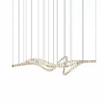 Gabriel Gold Crystal Chandelier – Sculptural LED Pendant for Modern Interiors