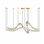 Gabriel Gold Crystal Chandelier – Sculptural LED Pendant for Modern Interiors