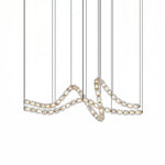 Gabriel Gold Crystal Chandelier – Sculptural LED Pendant for Modern Interiors