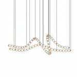 Gabriel Gold Crystal Chandelier – Sculptural LED Pendant for Modern Interiors