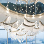Feather Wing LED Chandelier – Hand-Blown Glass Pendant for Modern Interiors