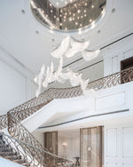 Feather Wing LED Chandelier – Hand-Blown Glass Pendant for Modern Interiors