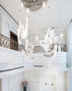 Feather Wing LED Chandelier – Hand-Blown Glass Pendant for Modern Interiors