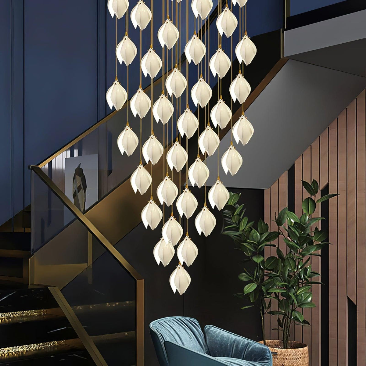 diy-ceramic-flower-chandelier