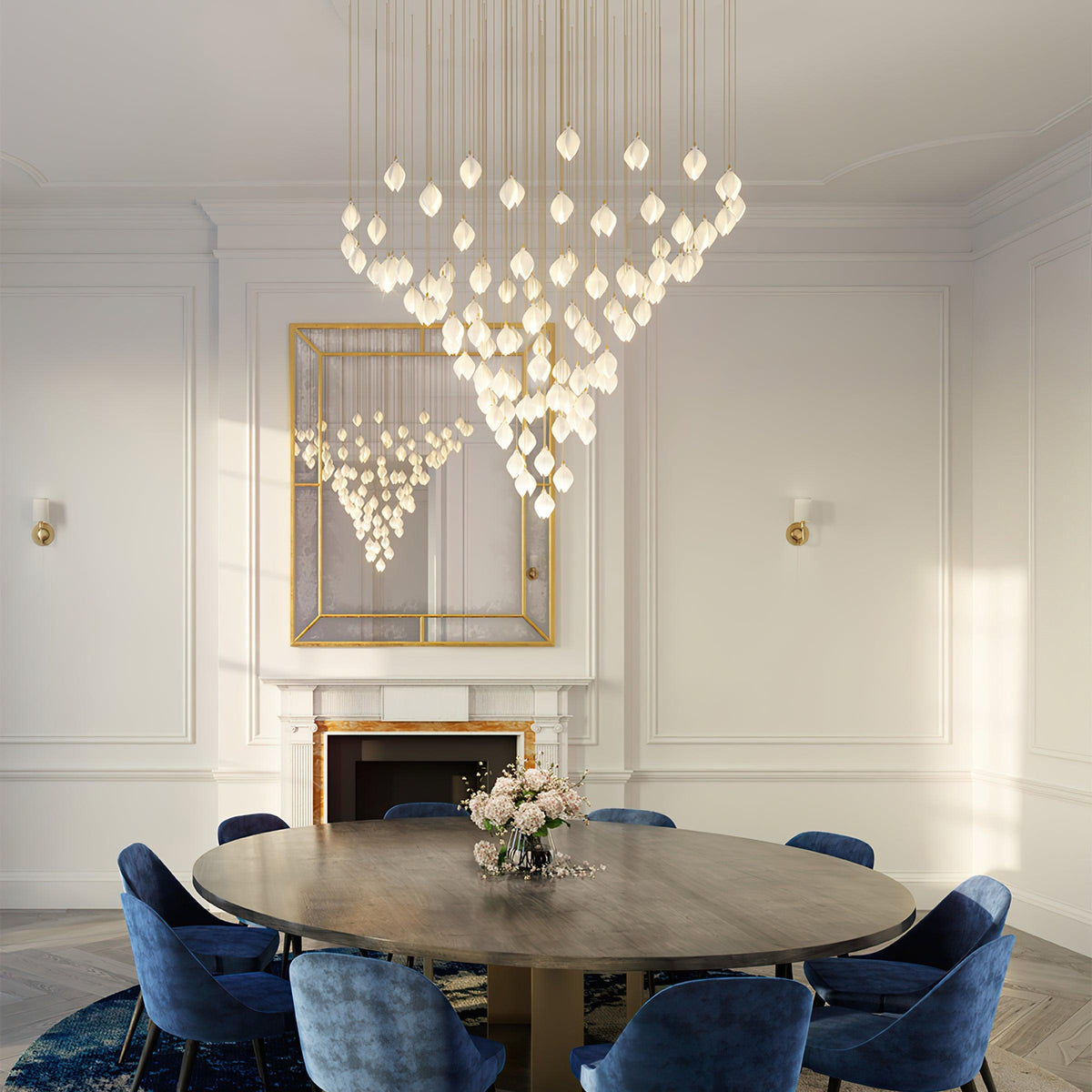 diy-ceramic-flower-chandelier