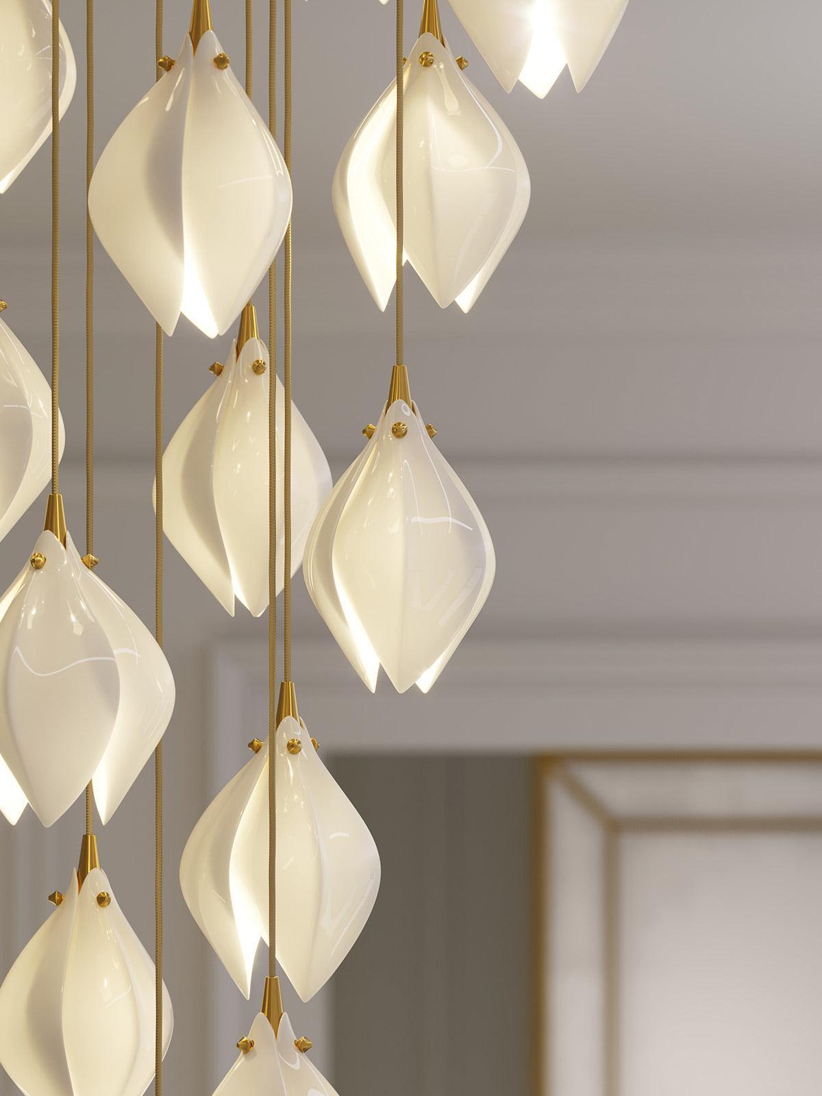 diy-ceramic-flower-chandelier