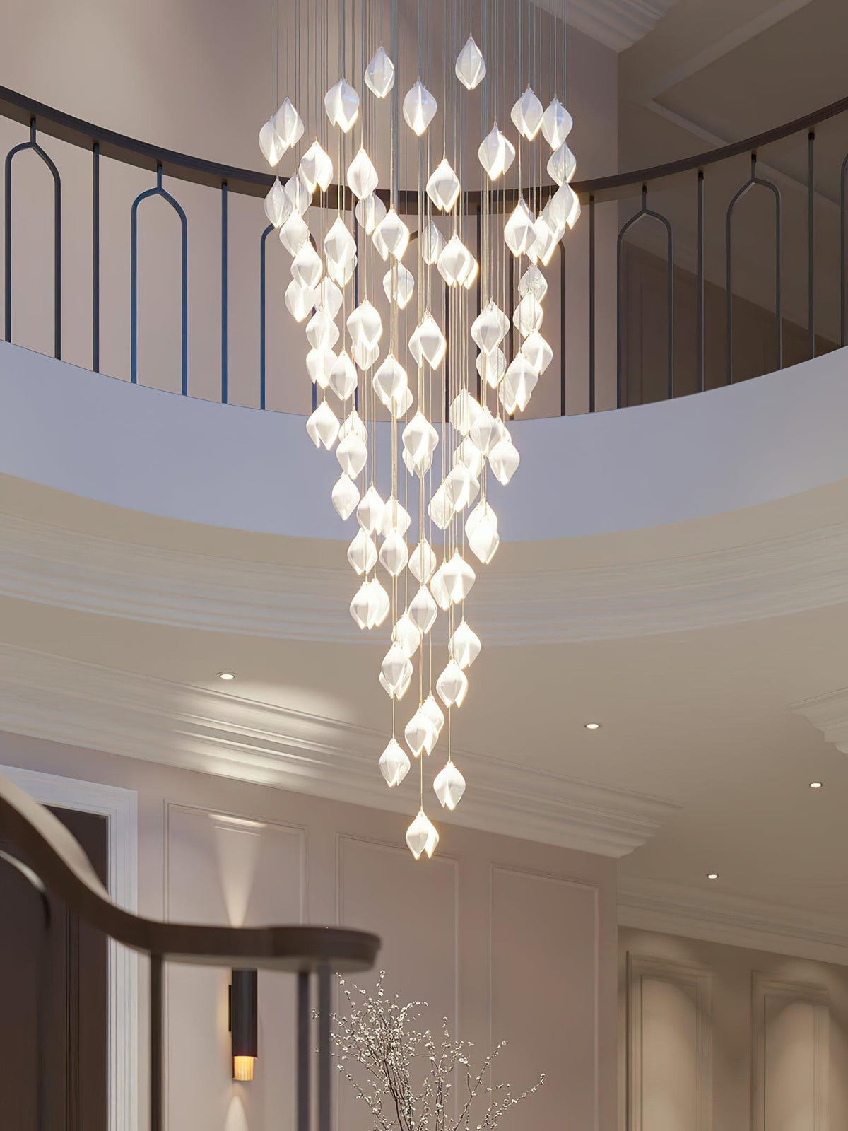 diy-ceramic-flower-chandelier