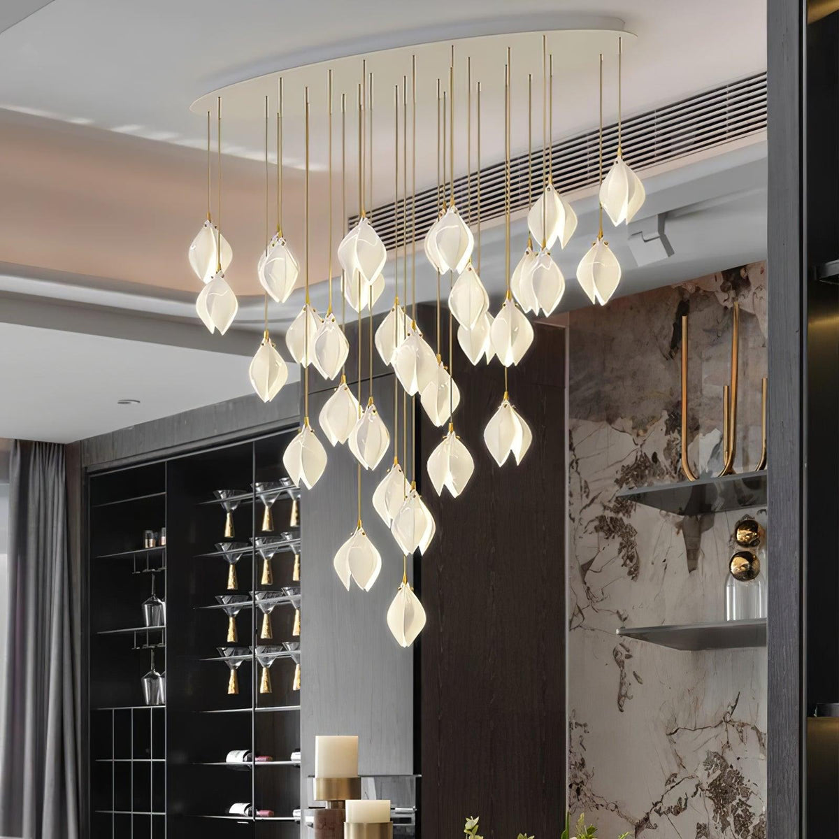diy-ceramic-flower-chandelier