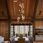 Brass Glass Drop Candelabrum Chandelier