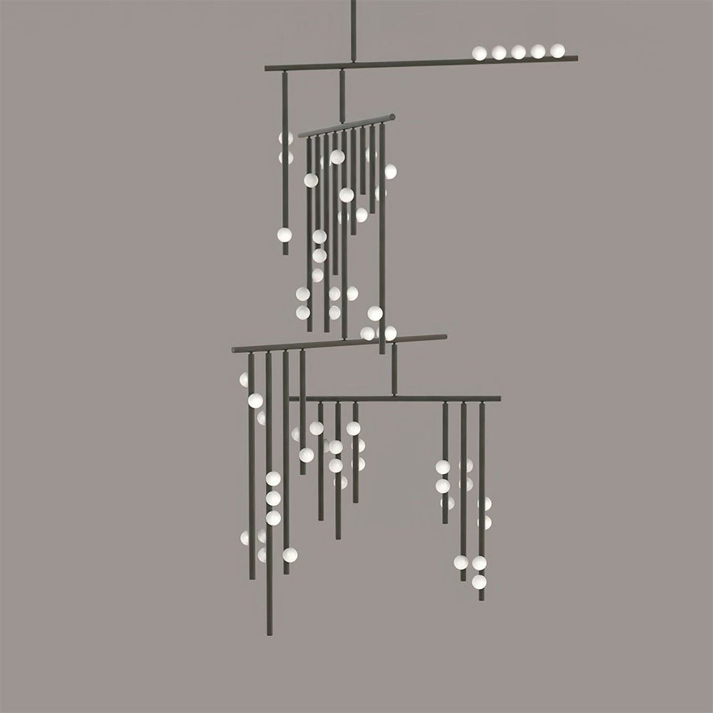 Brass Glass Drop Candelabrum Chandelier