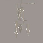 Brass Glass Drop Candelabrum Chandelier