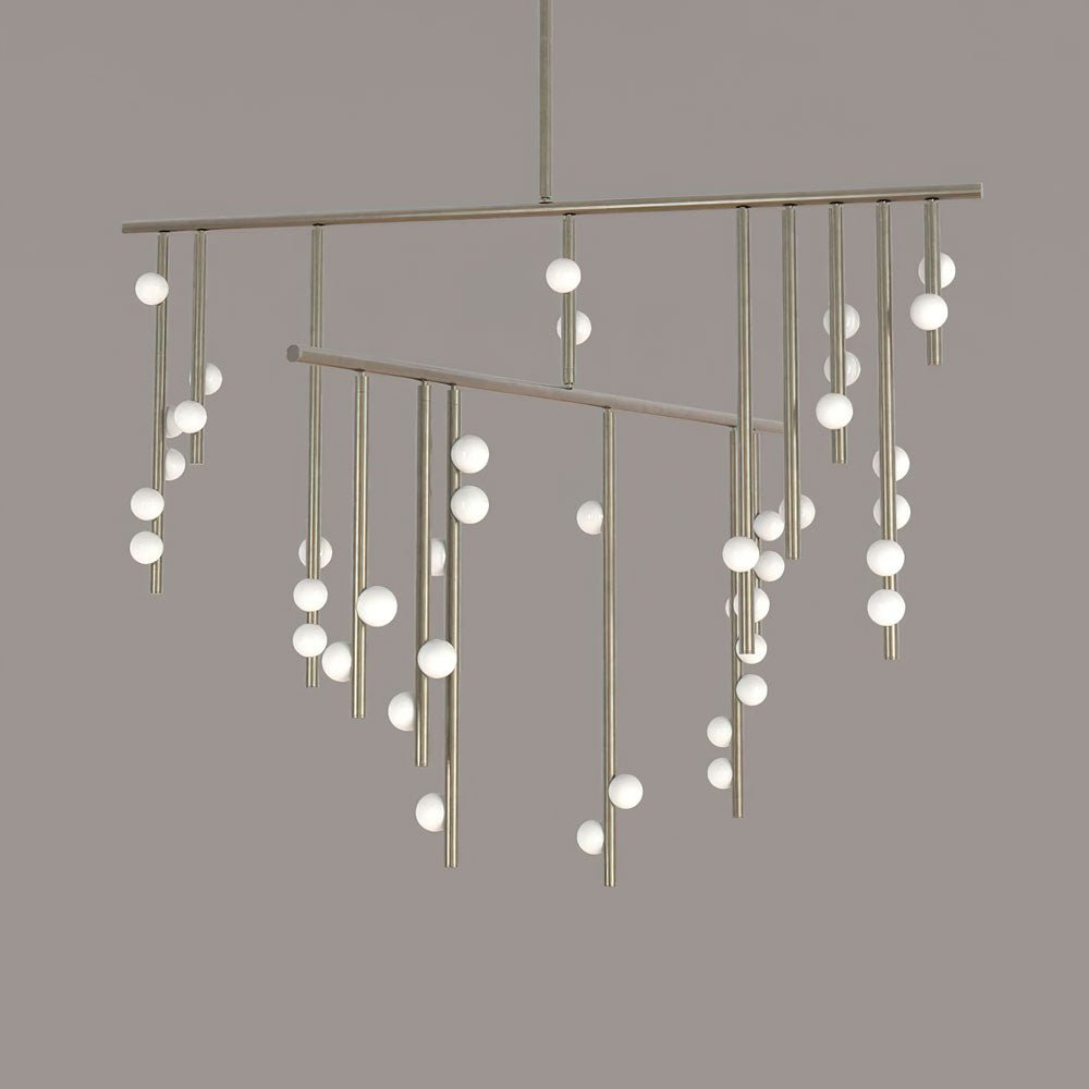 Brass Glass Drop Candelabrum Chandelier