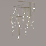 Brass Glass Drop Candelabrum Chandelier