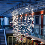 diy-flying-glass-feather-chandelier