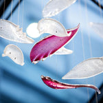 diy-flying-glass-feather-chandelier
